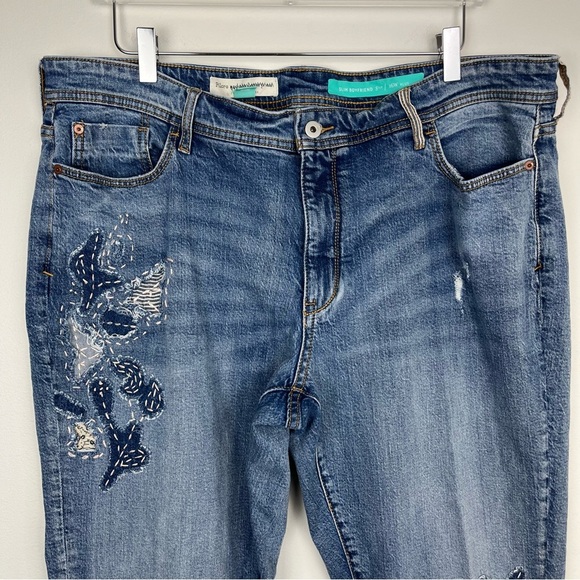 PILCRO Slim Boyfriend Embroidered Jeans 16W - Picture 2 of 11
